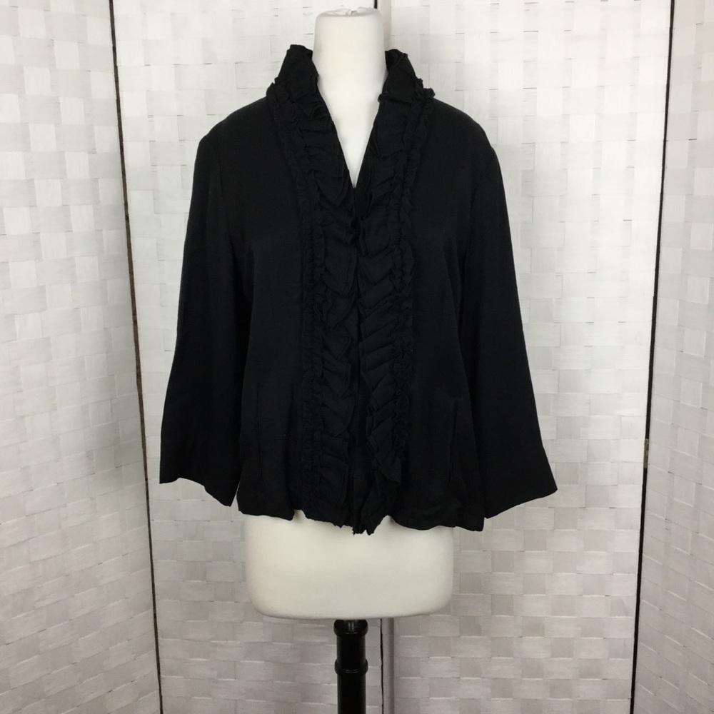 Chico’s Black ruffled jacket, M, beautiful‎ details